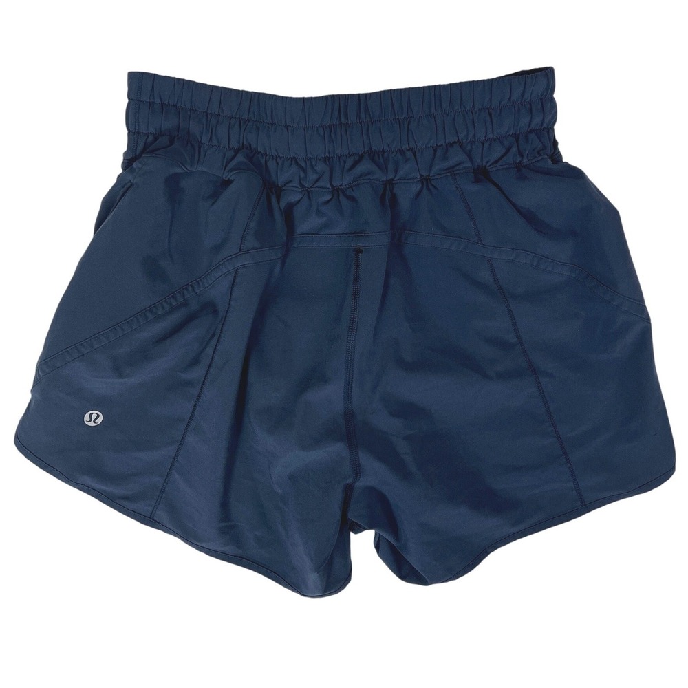 Lululemon Track That Lined Shorts 5" Navy 4 Athleisure Yoga Running Gym W7AQES